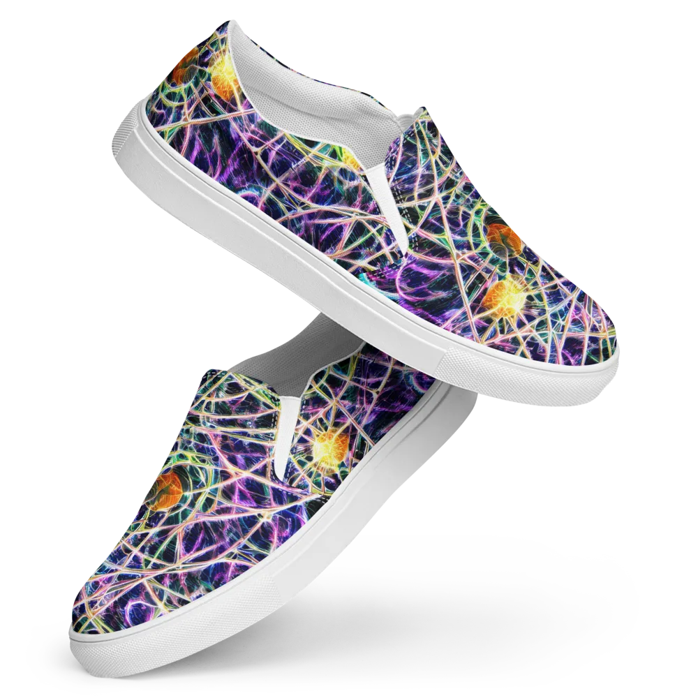 Wölfli Web on Women's Slip-On Canvas Shoes — Front