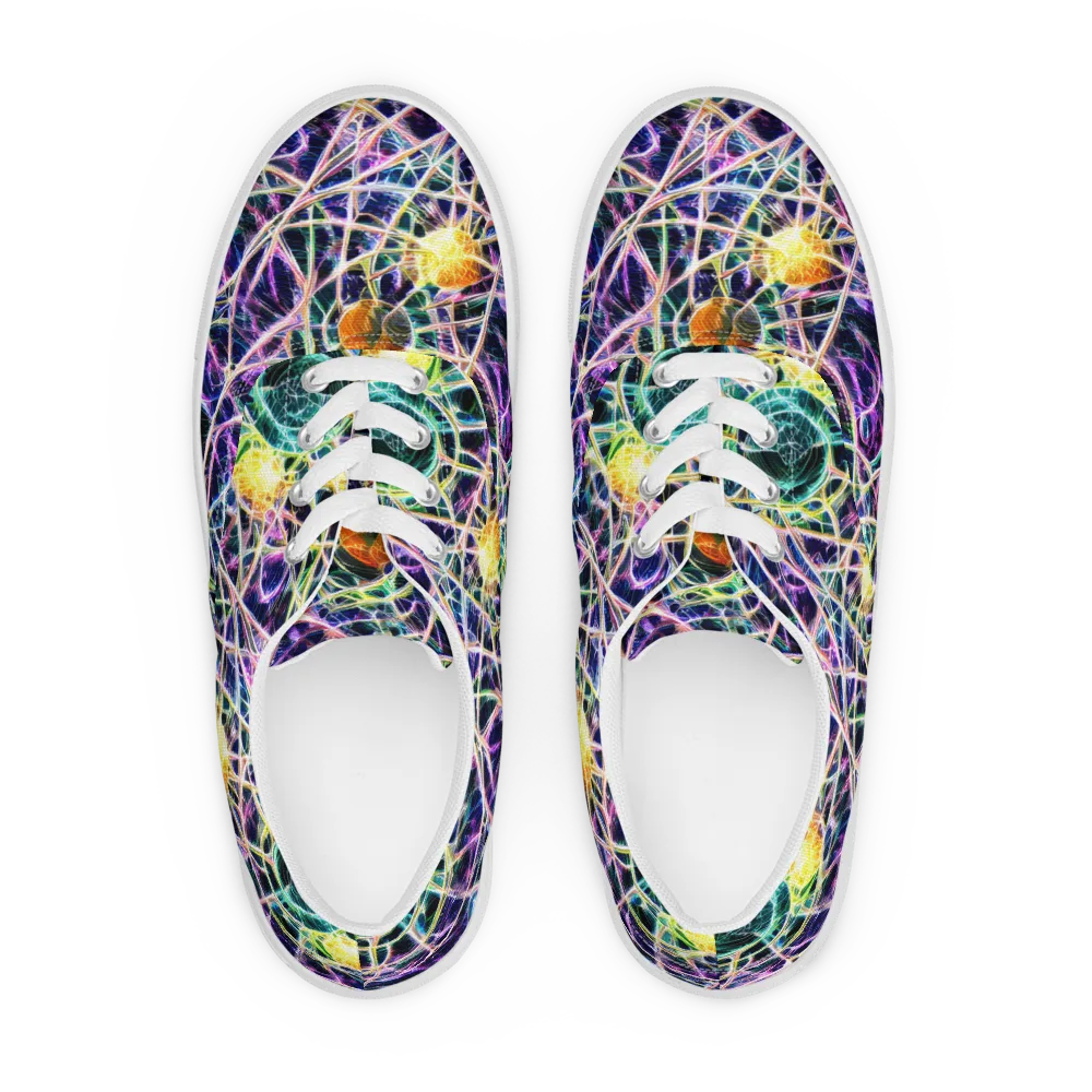 Wölfli Web on Men's Lace-Up Canvas Shoes — Front