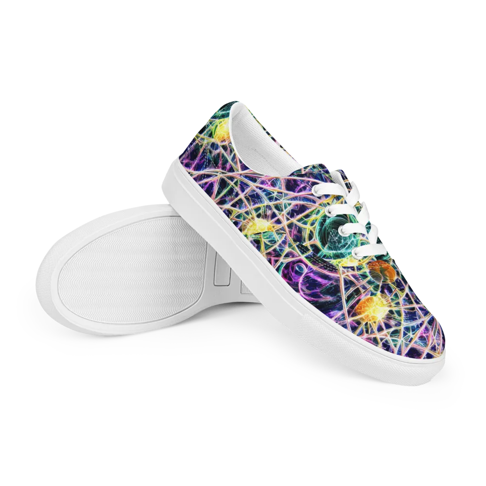 Wölfli Web on Men's Lace-Up Canvas Shoes — Right Front