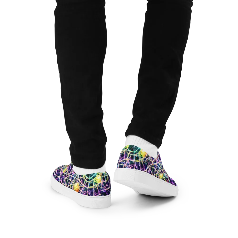 Wölfli Web on Men's Lace-Up Canvas Shoes — Back