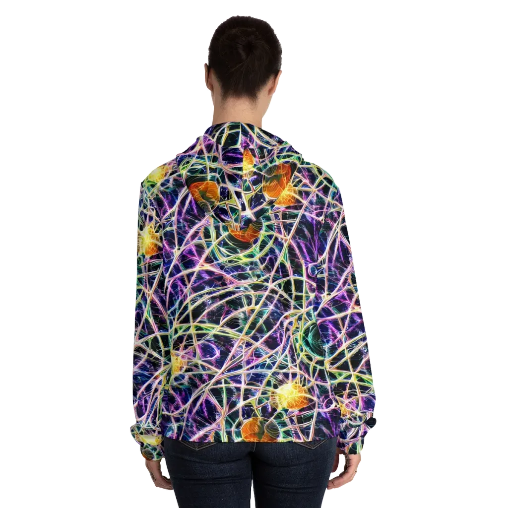 Wölfli Web on Women's Full-Zip Hoodie — Back On Person