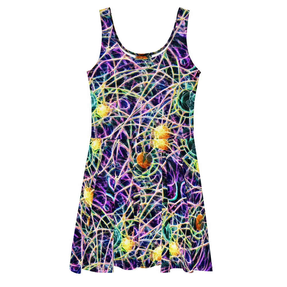 Wölfli Web on Skater Dress — Front