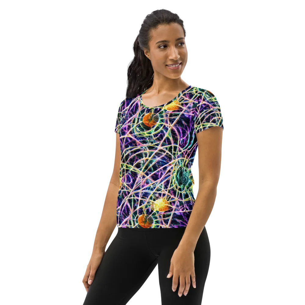 Wölfli Web on Women's Athletic T-Shirt — Left