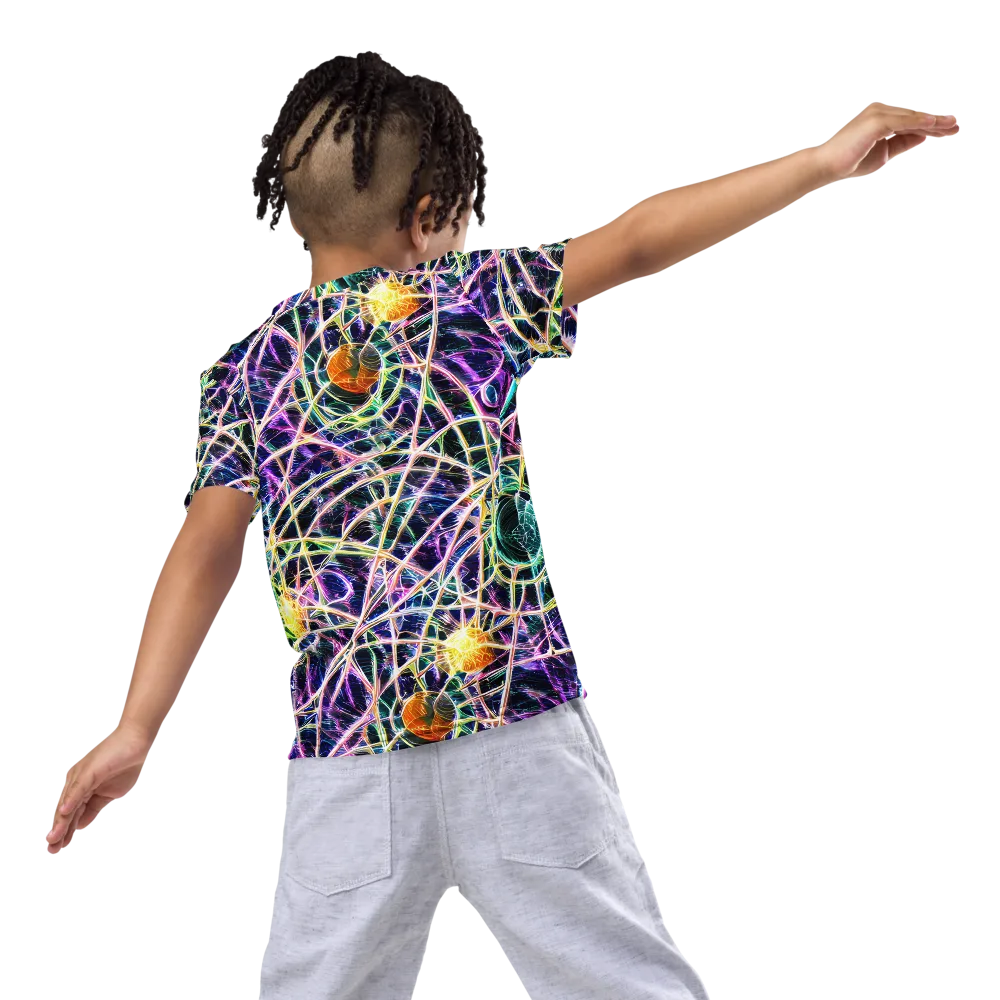 Wölfli Web on Kids Crew Neck T-Shirt — Back