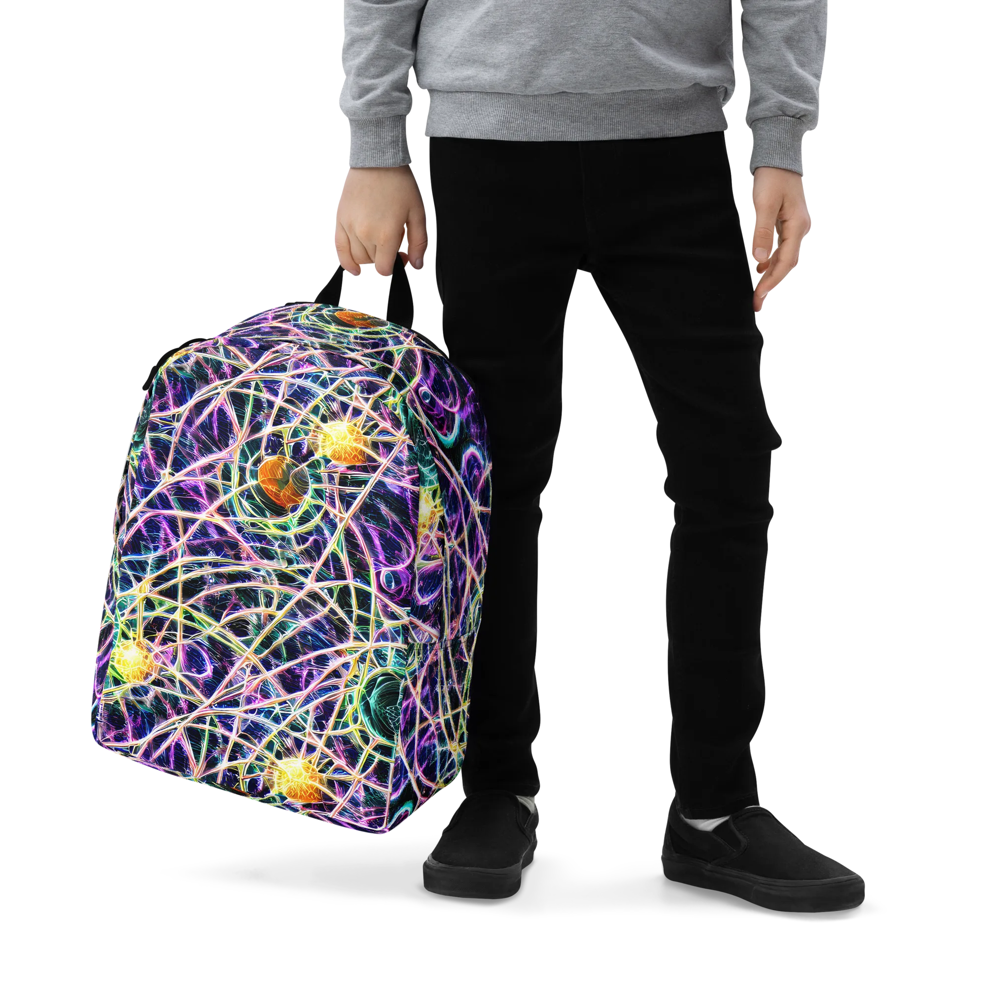 Wölfli Web on Minimalist Backpack — Zoomed-in