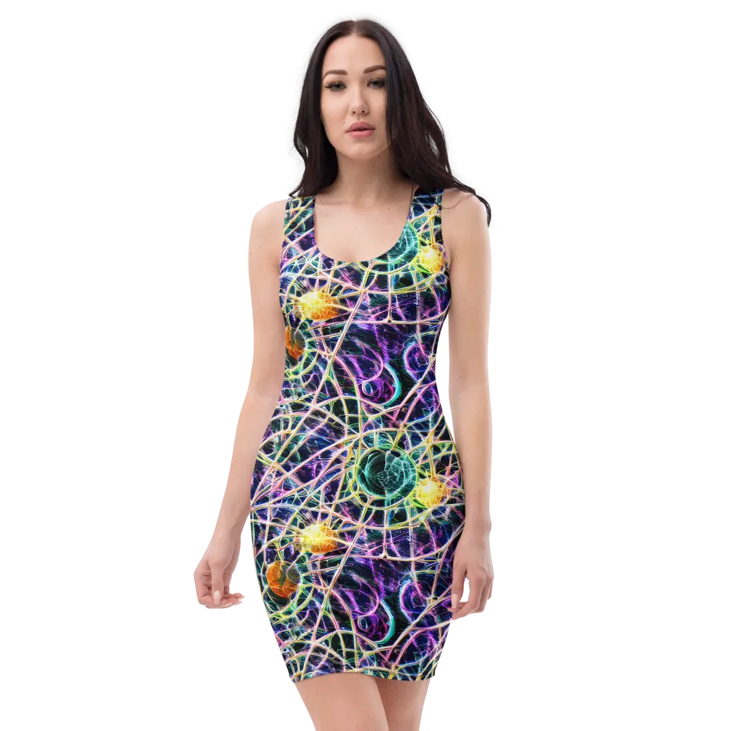 Wölfli Web on Bodycon Dress — Front
