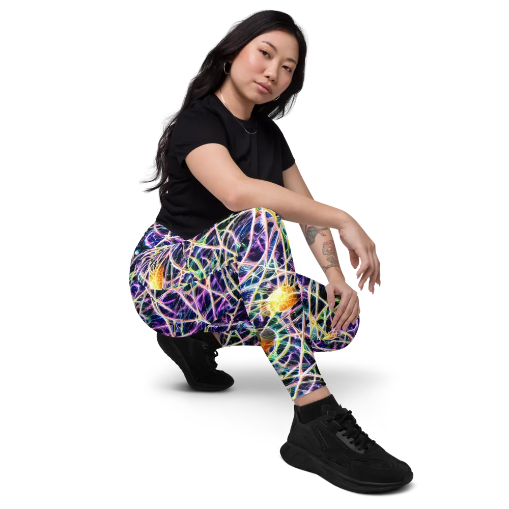 Wölfli Web on Leggings with Pockets — Right Front