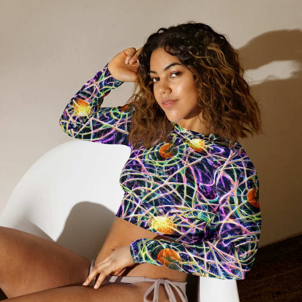 Wölfli Web on Long Sleeve Crop Top — Left Front