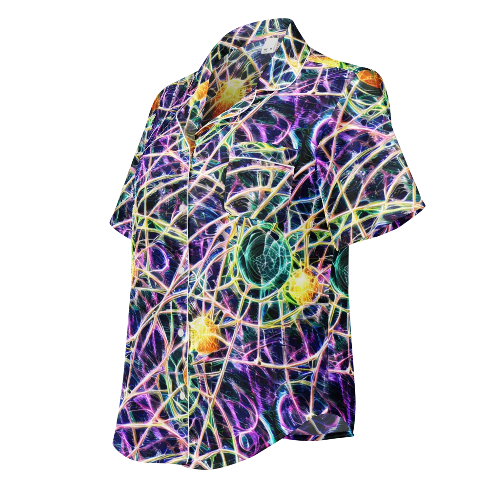 Wölfli Web on Women's Short Sleeve Pajama Top — Left Front