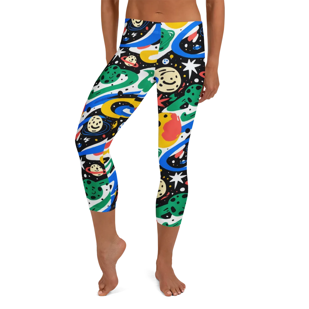 Rocket Carnival on Capri Leggings — Front