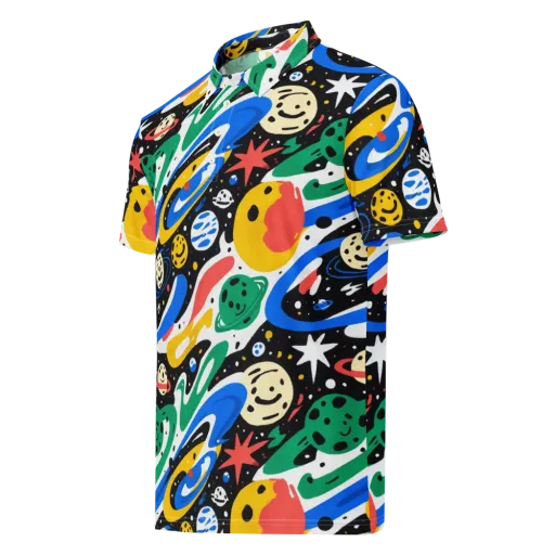 Rocket Carnival on a Men's Slim Fit Polo Shirt