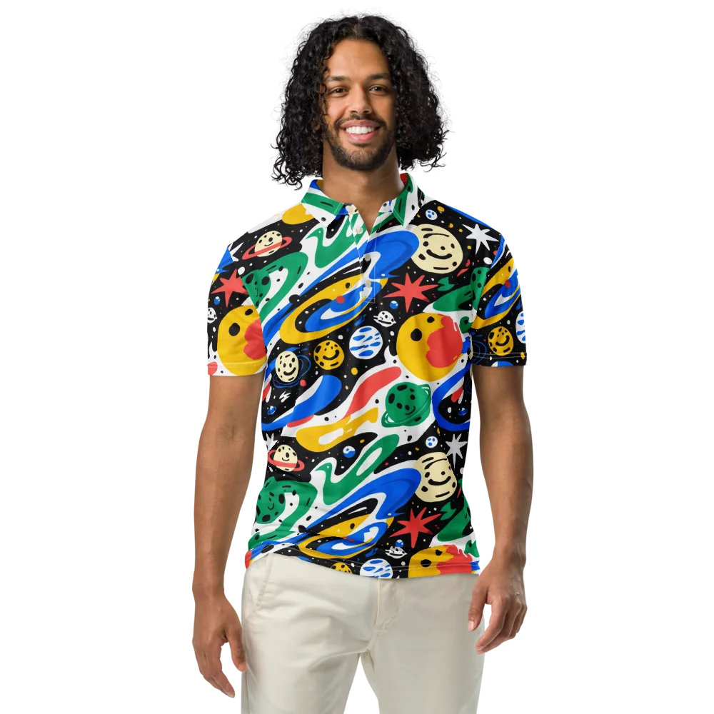 Rocket Carnival on Men's Slim Fit Polo Shirt — Front