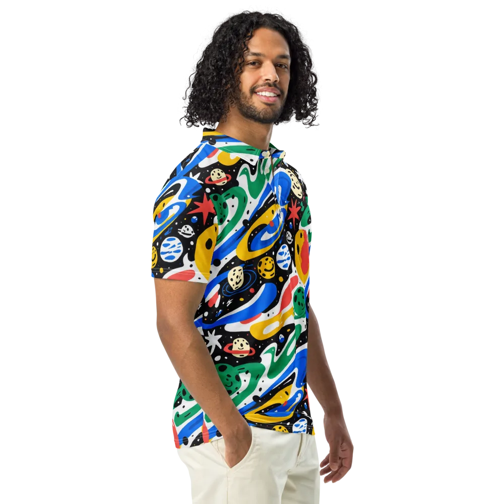 Rocket Carnival on Men's Slim Fit Polo Shirt — Right Front