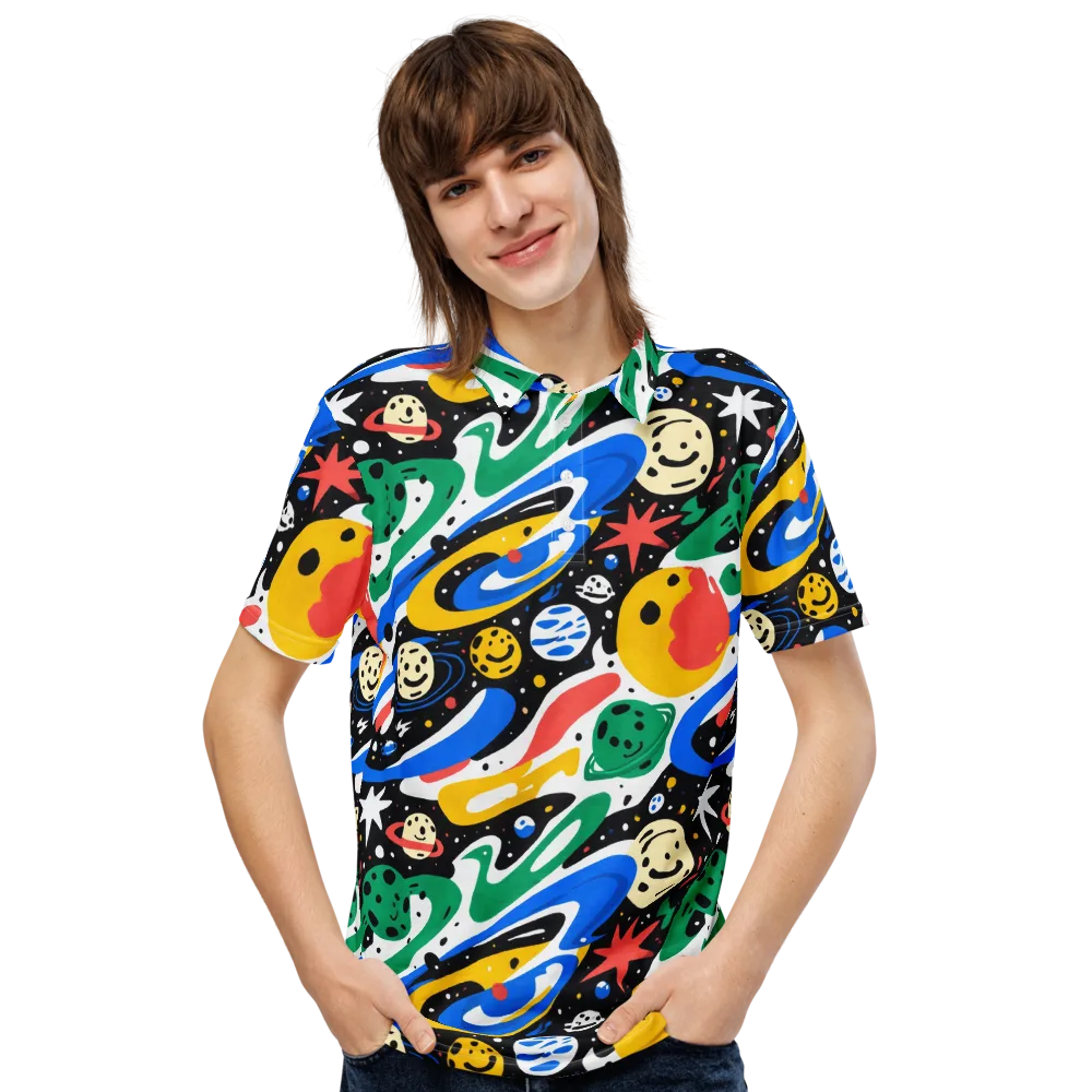 Rocket Carnival on Men's Slim Fit Polo Shirt — Front