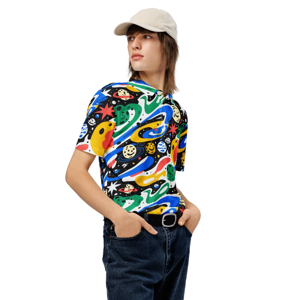Rocket Carnival on Men's Slim Fit Polo Shirt — Right Front