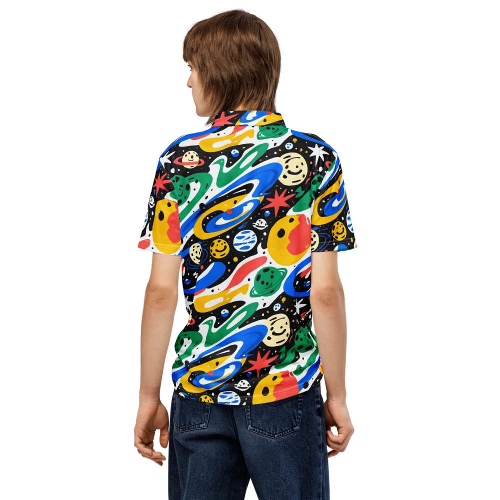 Rocket Carnival on Men's Slim Fit Polo Shirt — Back