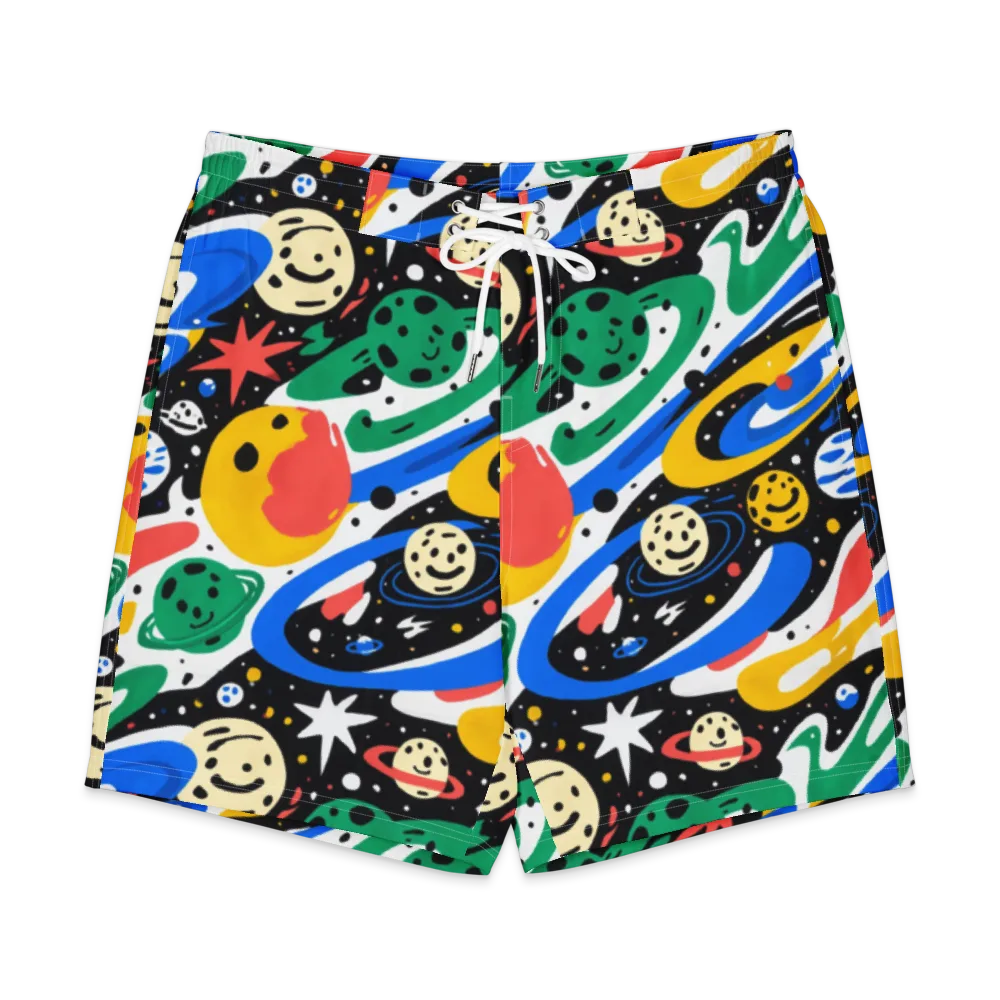 Rocket Carnival on Men's Board Shorts — Front