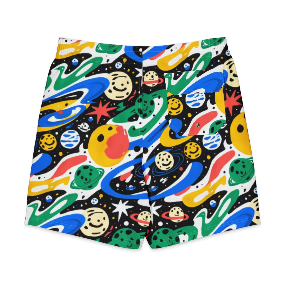 Rocket Carnival on Men's Board Shorts — Back