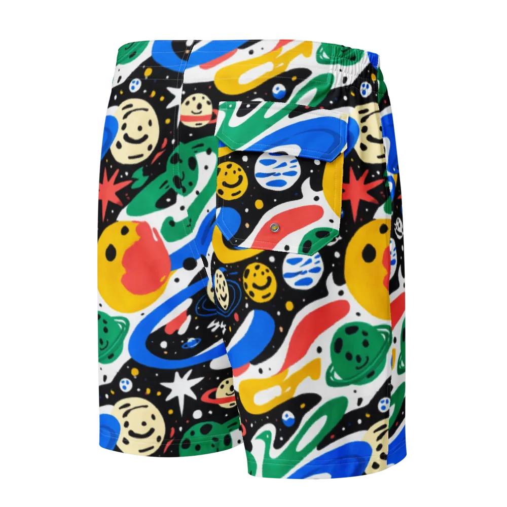 Rocket Carnival on Men's Board Shorts — Back