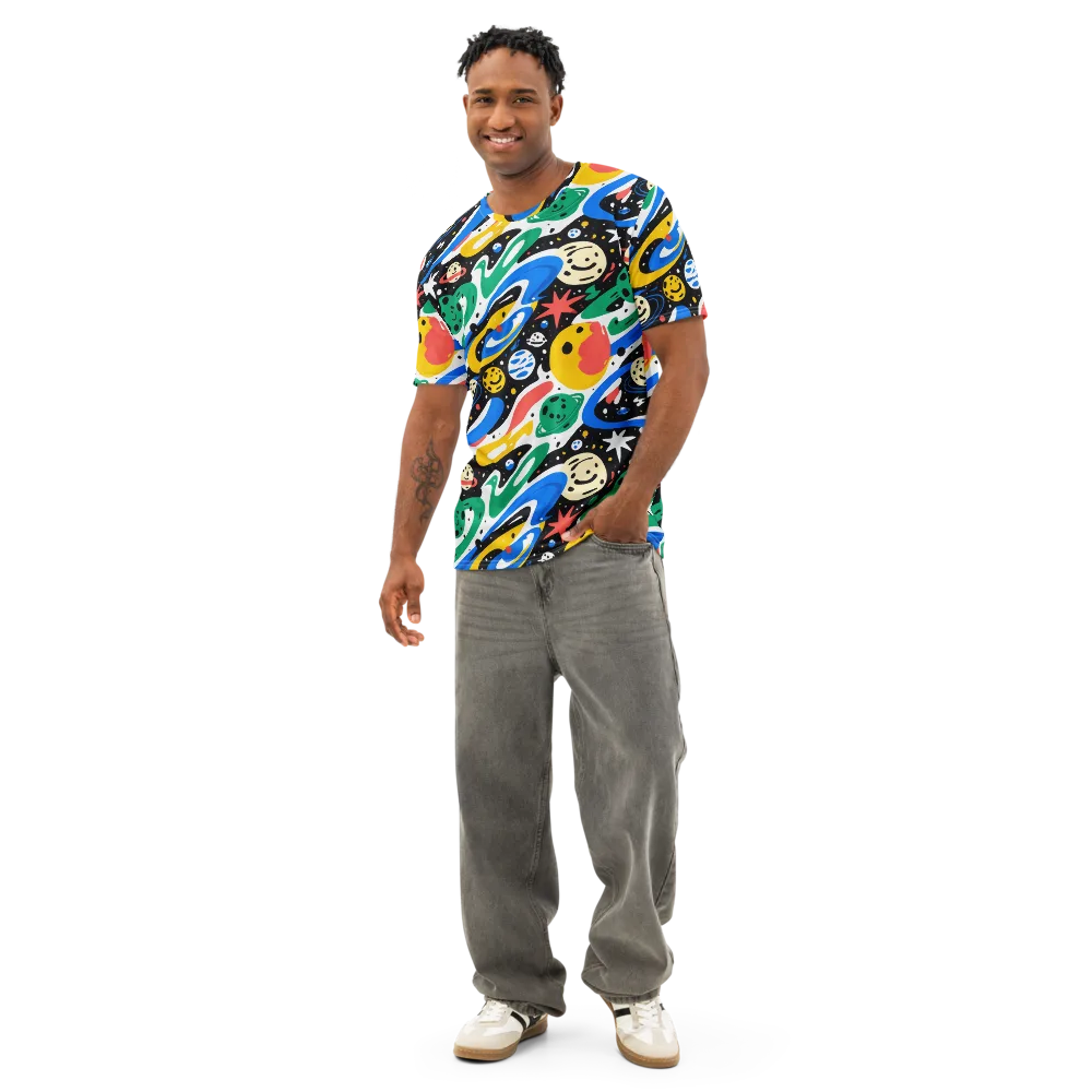 Rocket Carnival on Men's Cotton Crew Neck T-Shirt — Front
