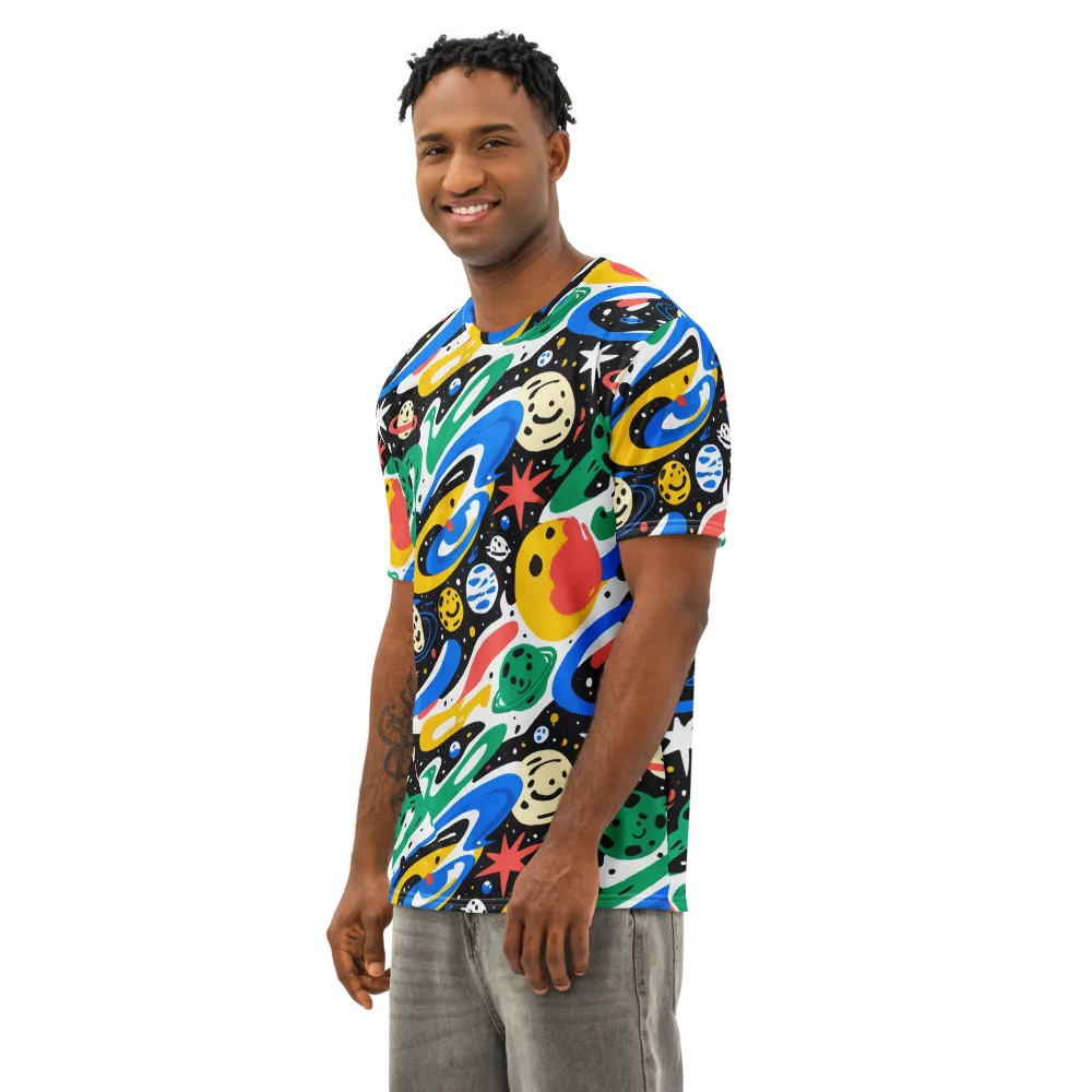 Rocket Carnival on Men's Cotton Crew Neck T-Shirt — Left Front