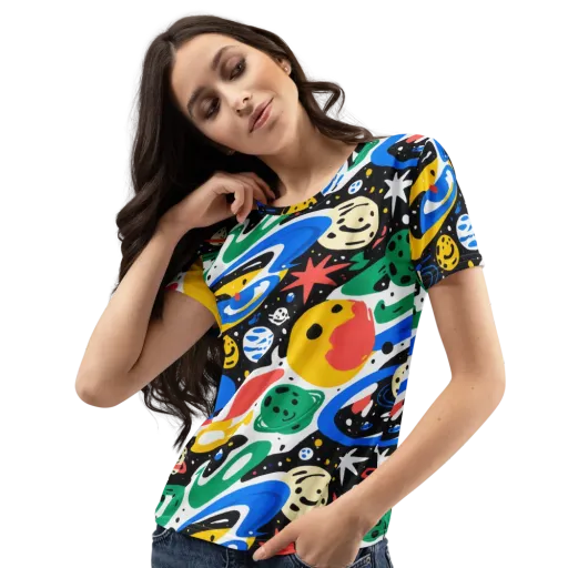 Rocket Carnival on a Women's Crew Neck T-Shirt