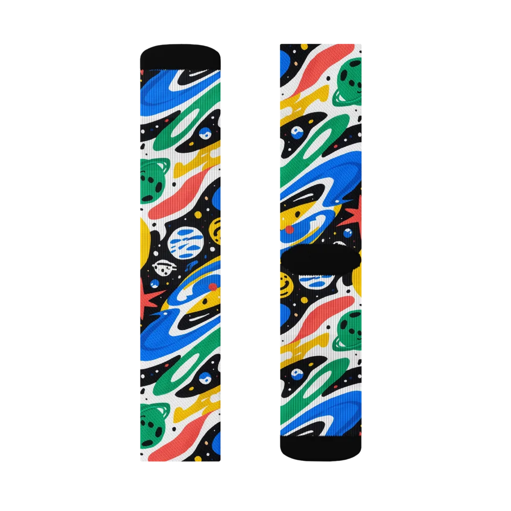 Rocket Carnival on Socks — Right Sock