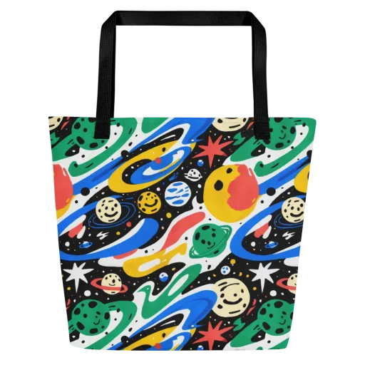 Rocket Carnival on a Large Tote Bag W/ Pocket