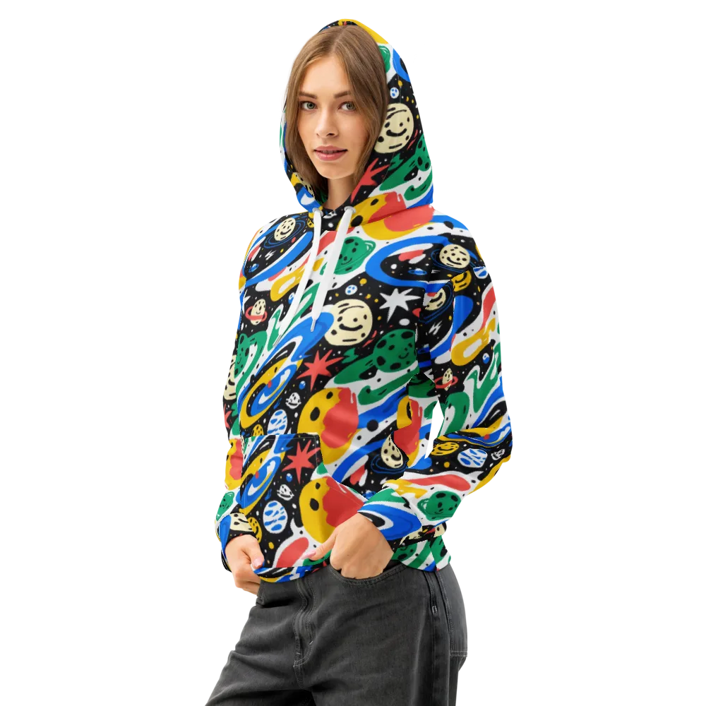 Rocket Carnival on Cotton Hoodie — Left Front