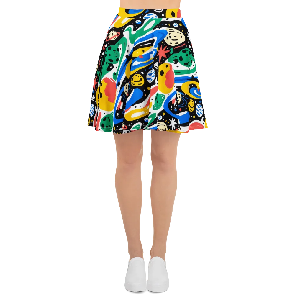 Rocket Carnival on Skater Skirt — Front
