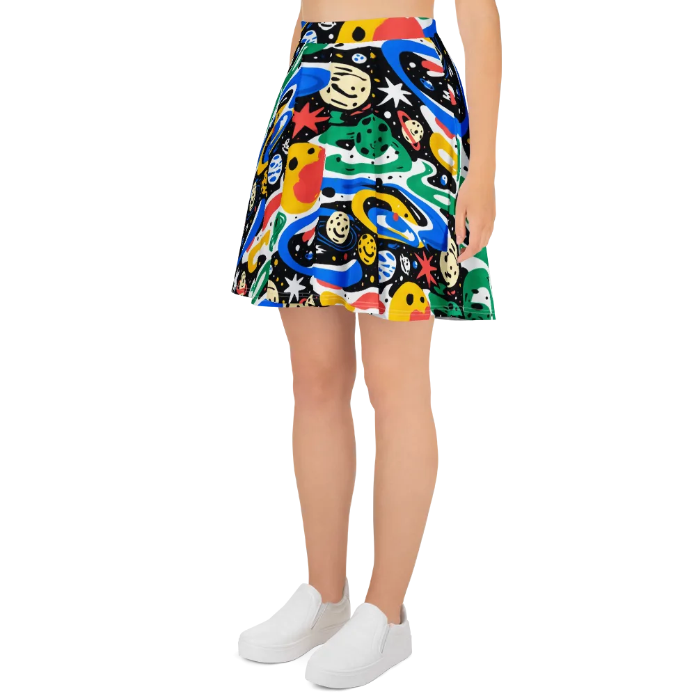 Rocket Carnival on Skater Skirt — Left