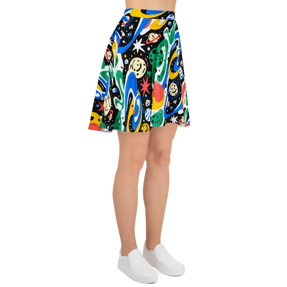 Rocket Carnival on Skater Skirt — Right