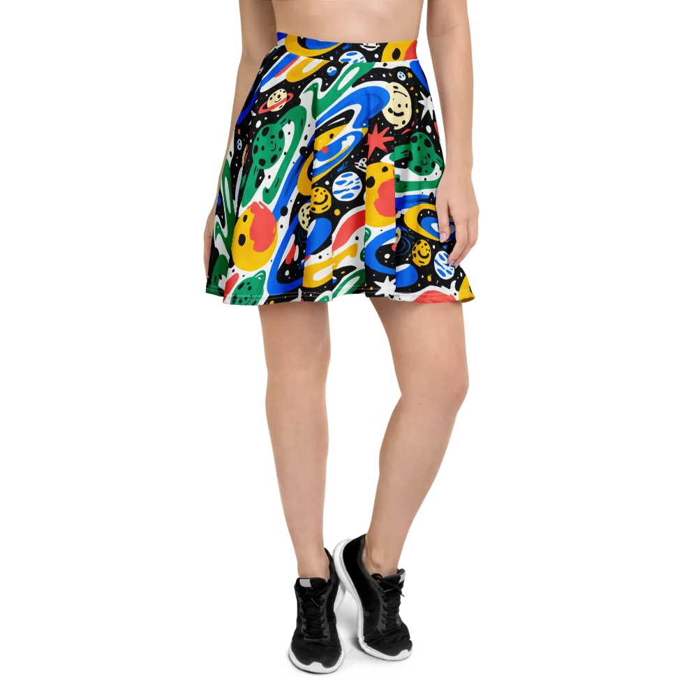 Rocket Carnival on Skater Skirt — Front