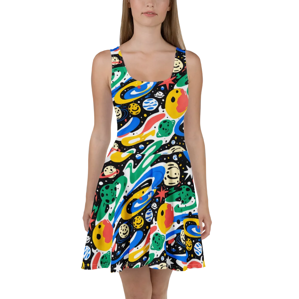 Rocket Carnival on Skater Dress — Front