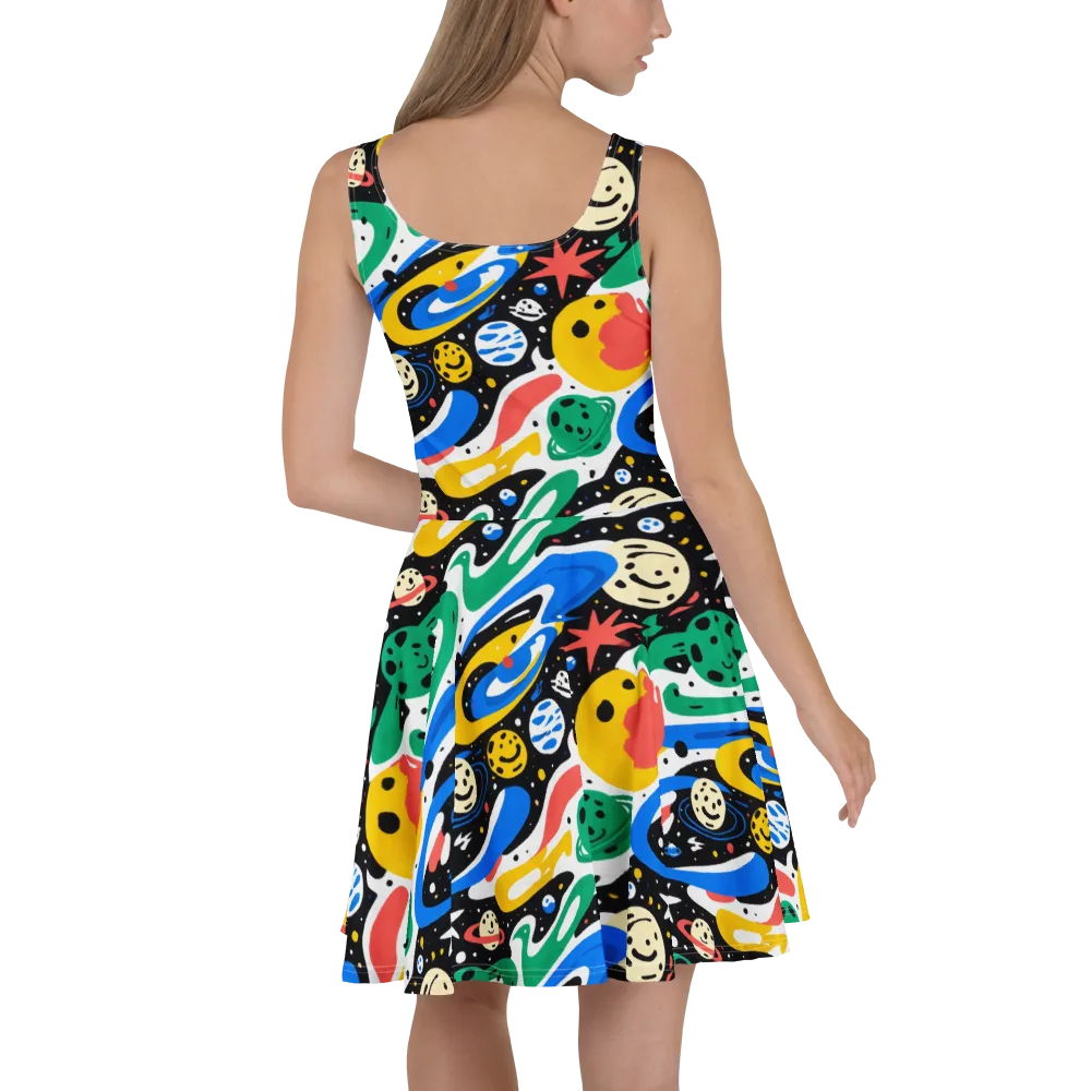 Rocket Carnival on Skater Dress — Back