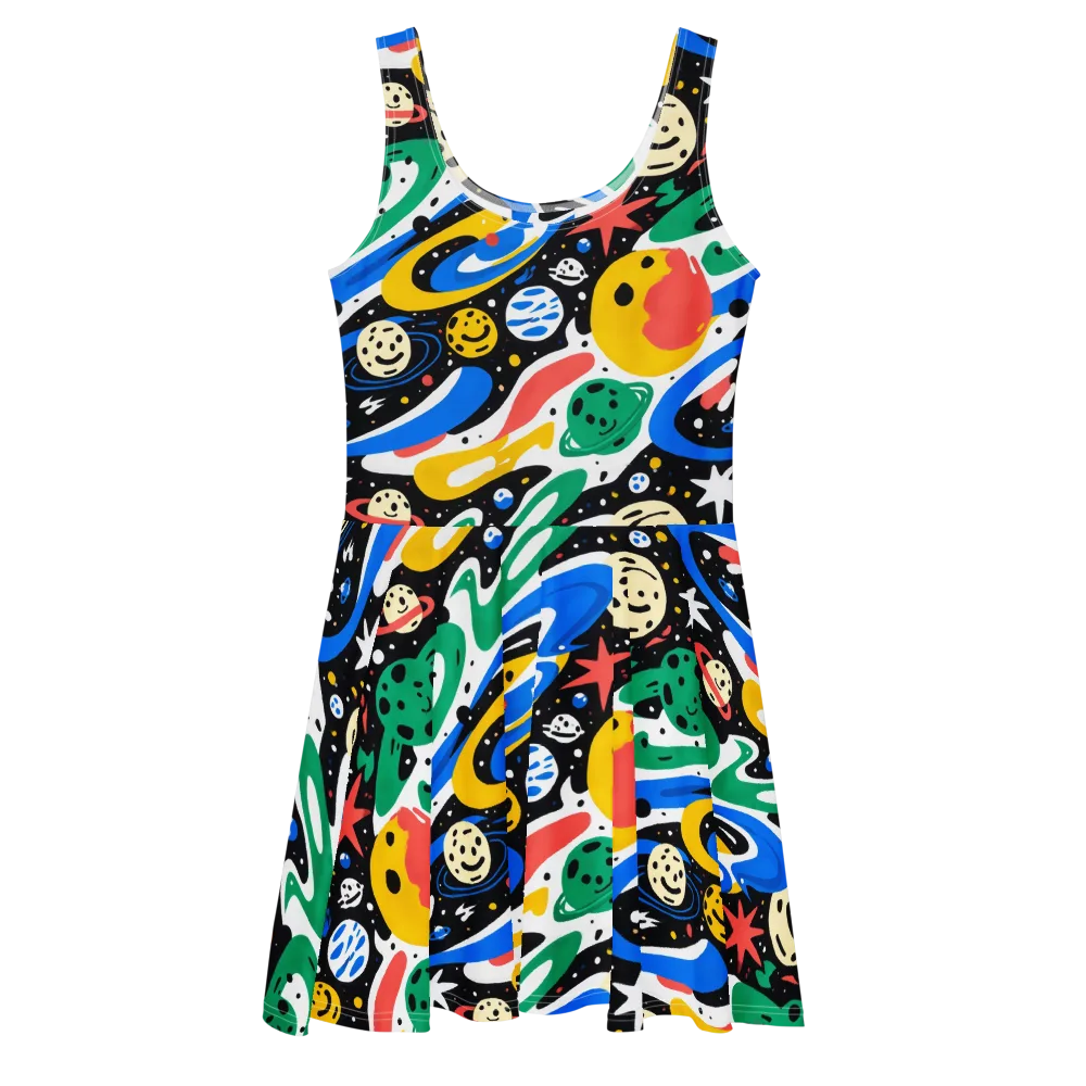 Rocket Carnival on Skater Dress — Front