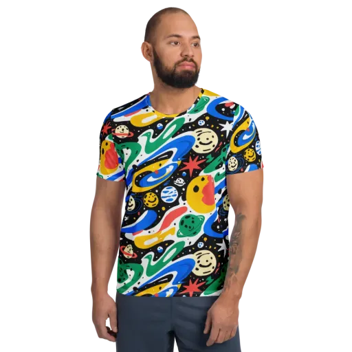 Rocket Carnival on a Men's Athletic T-Shirt