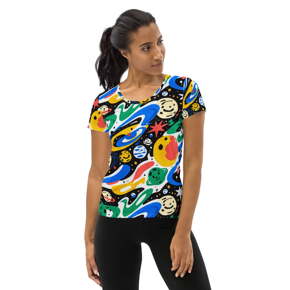 Rocket Carnival on Women's Athletic T-Shirt — Front