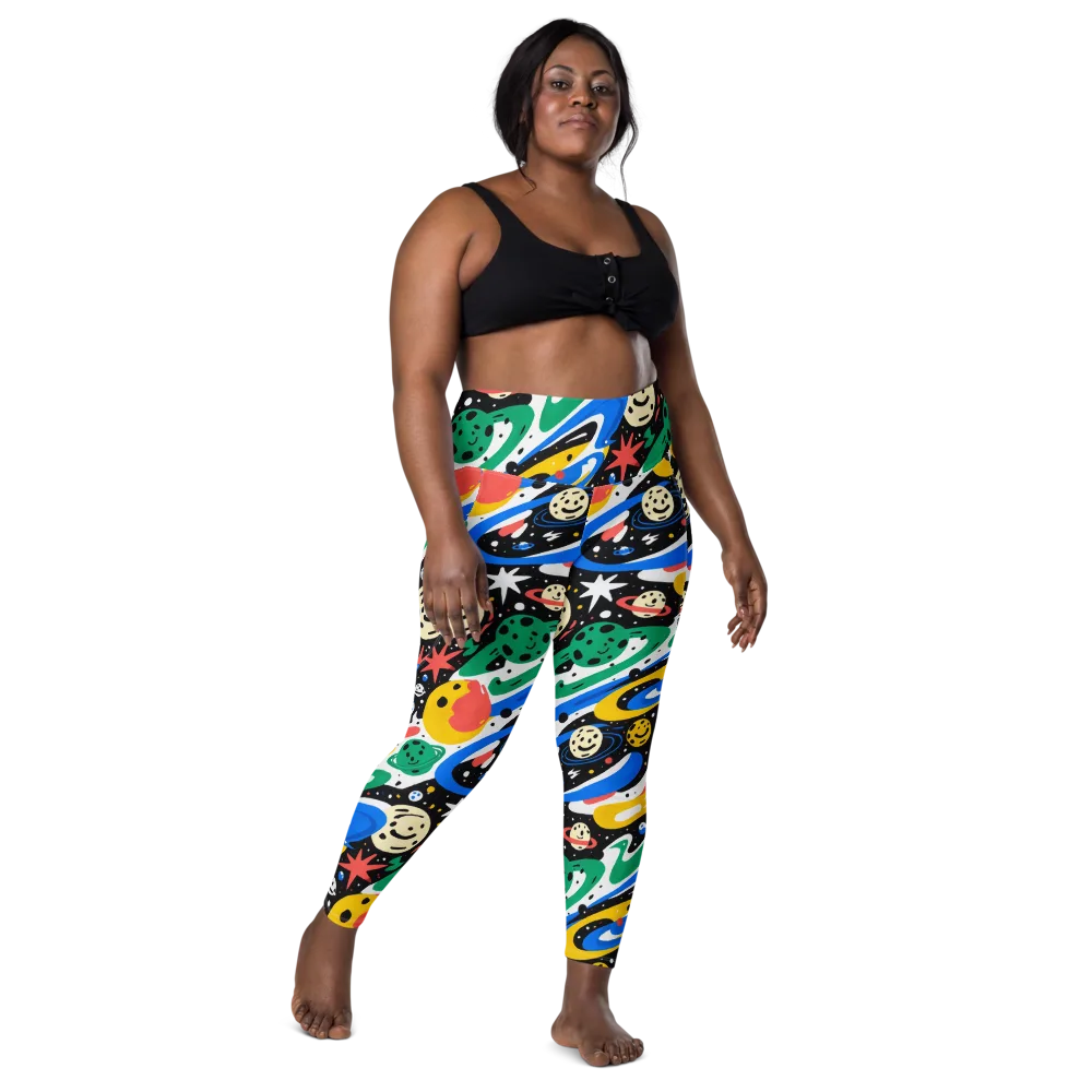 Rocket Carnival on Leggings with Pockets — Front