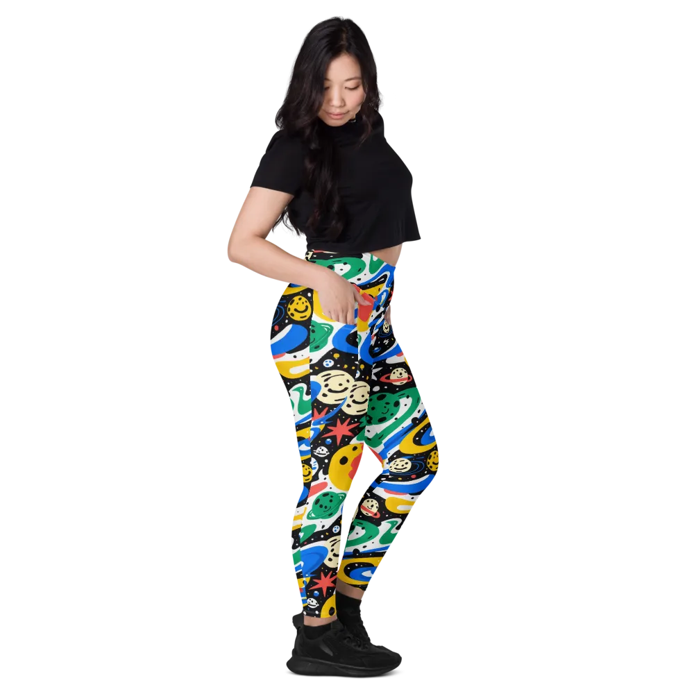 Rocket Carnival on Leggings with Pockets — Right
