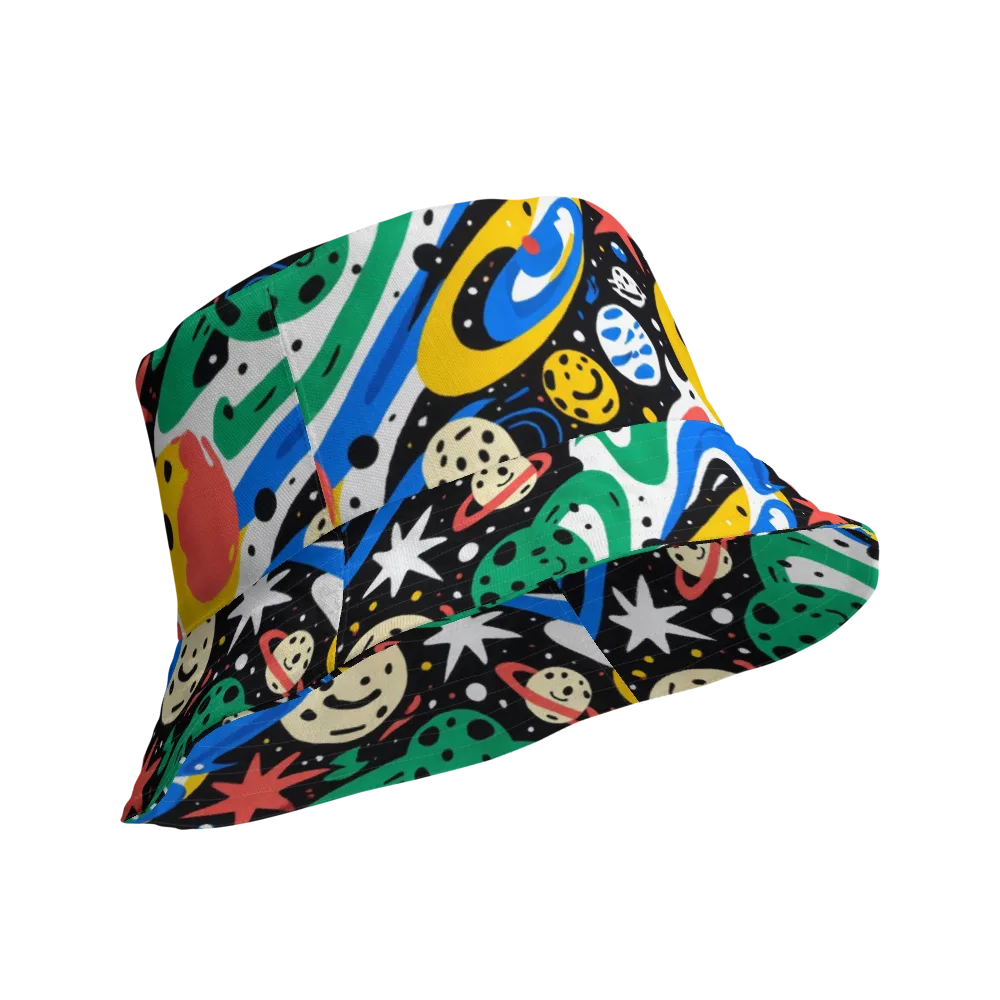 Rocket Carnival on Reversible Bucket Hat — Product details Outside