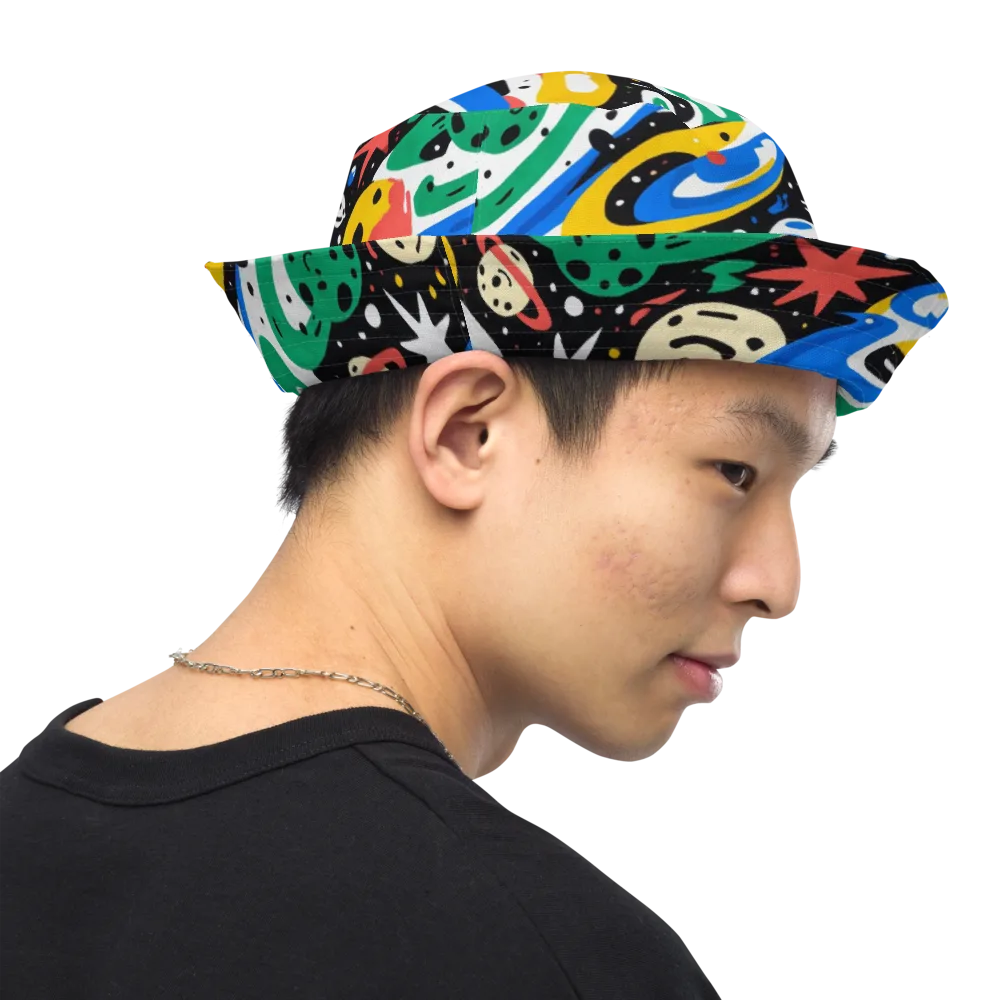 Rocket Carnival on Reversible Bucket Hat — Right Outside
