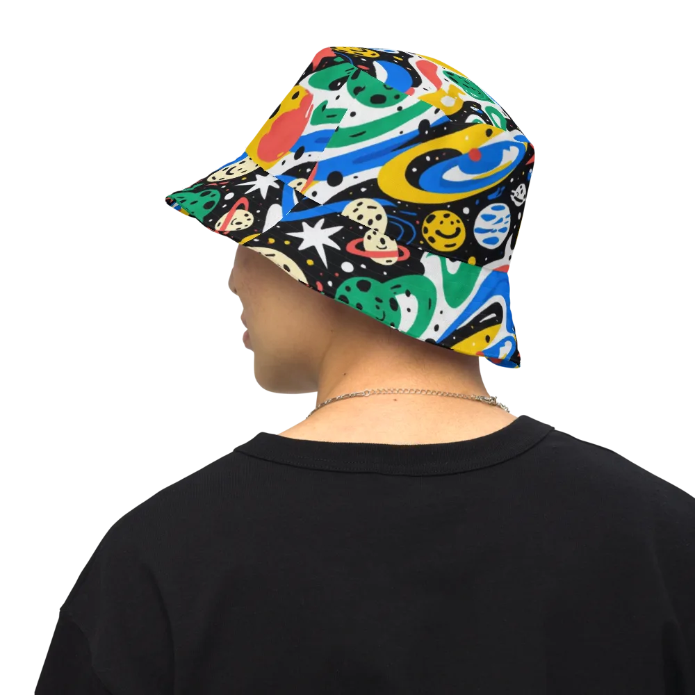 Rocket Carnival on Reversible Bucket Hat — Back Inside
