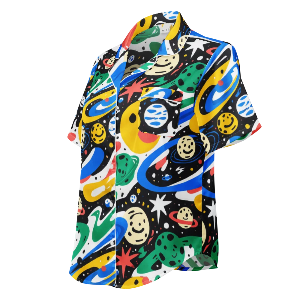 Rocket Carnival on Women's Short Sleeve Pajama Top — Left Front