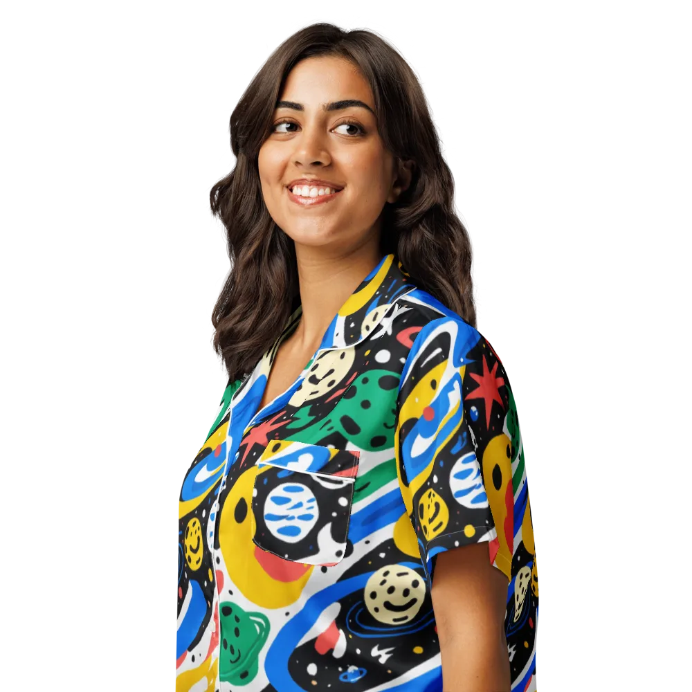 Rocket Carnival on Women's Short Sleeve Pajama Top — Left Front