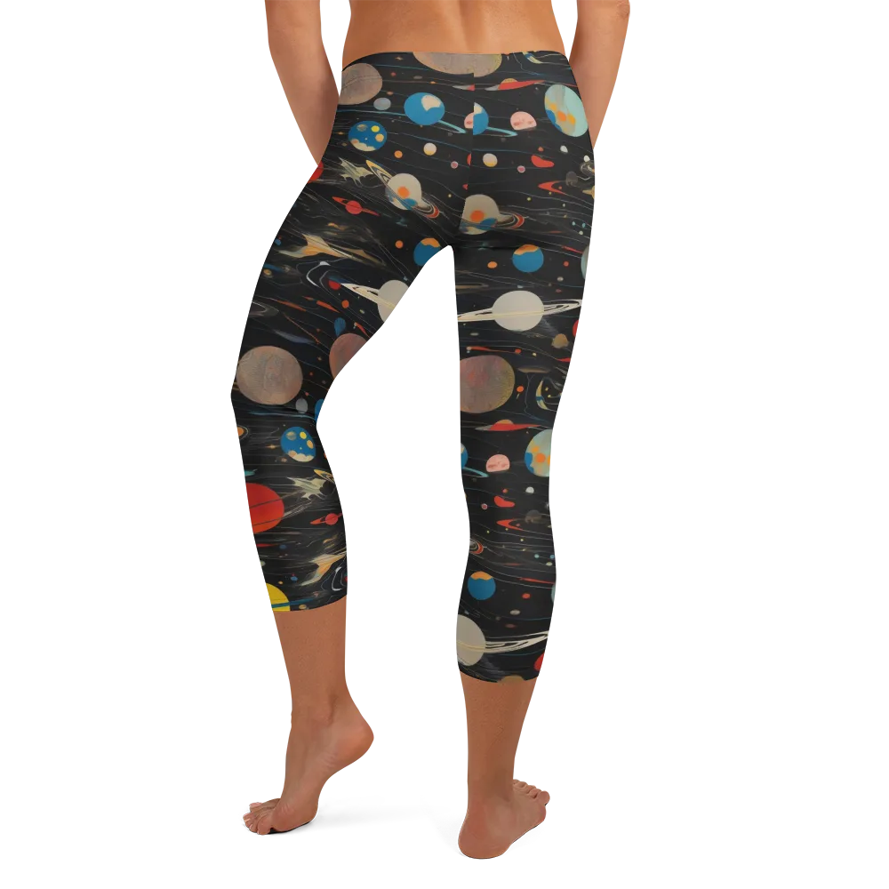 Black-sky Atlas on Capri Leggings — Back