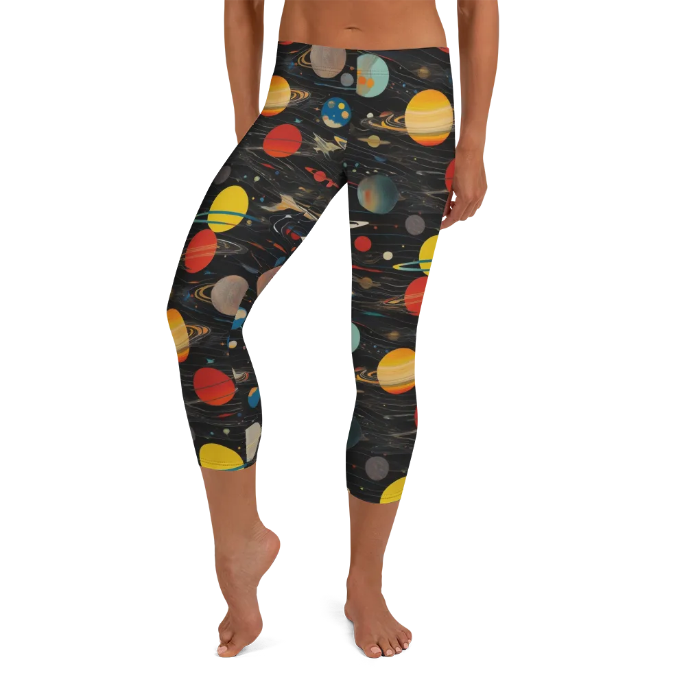 Black-sky Atlas on Capri Leggings — Front