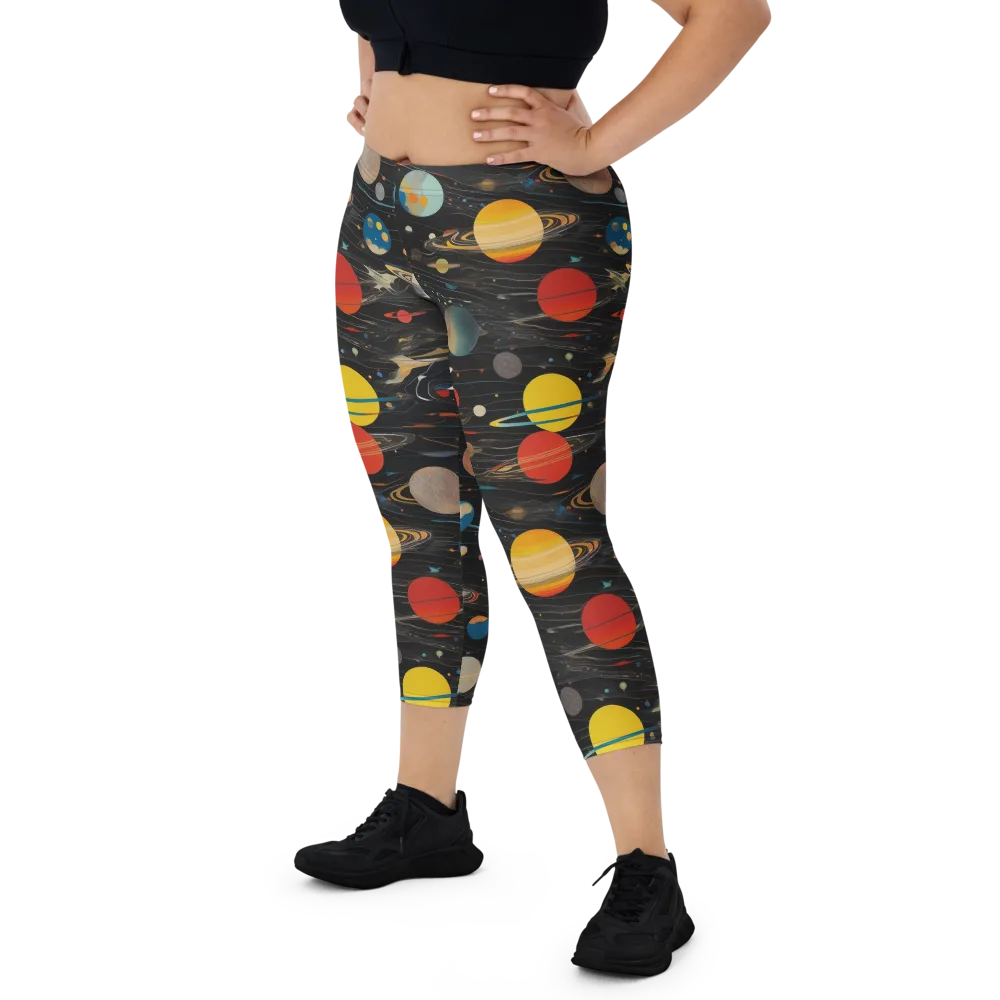 Black-sky Atlas on Capri Leggings — Front