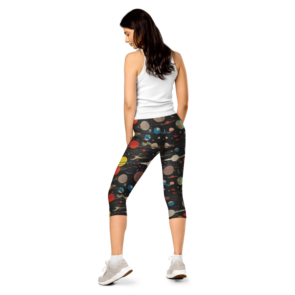 Black-sky Atlas on Capri Leggings — Back