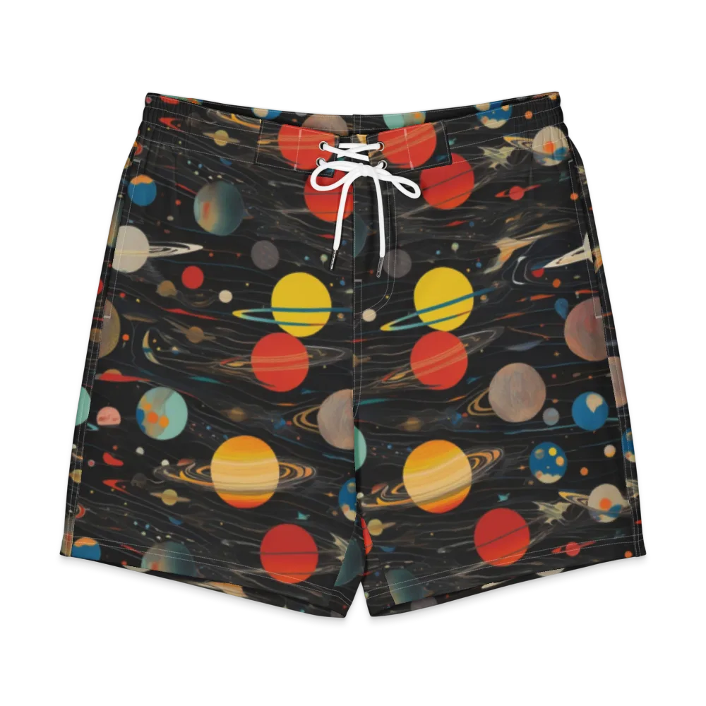 Black-sky Atlas on Men's Board Shorts — Front